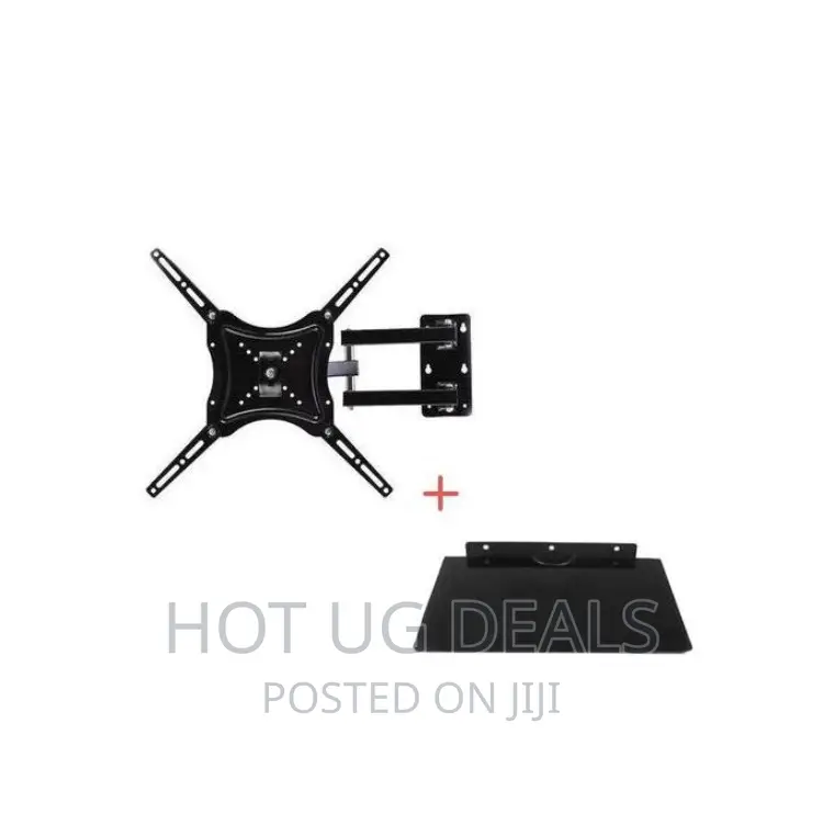Home Design Pack of TV Wall Mount+Decoder or DVD Mount-Black
