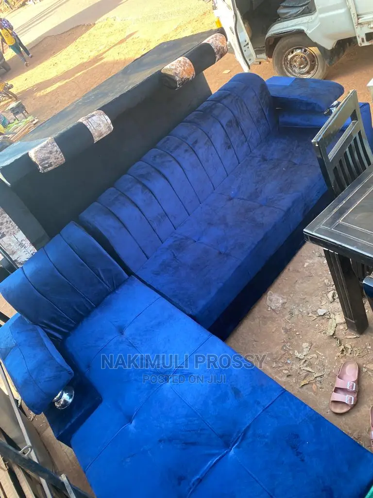 Blue L Shaped Sofa Available