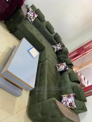 Army Green L Sofa Set 6 Seater