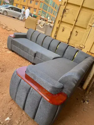 Gray L Fashioned Sofa Set