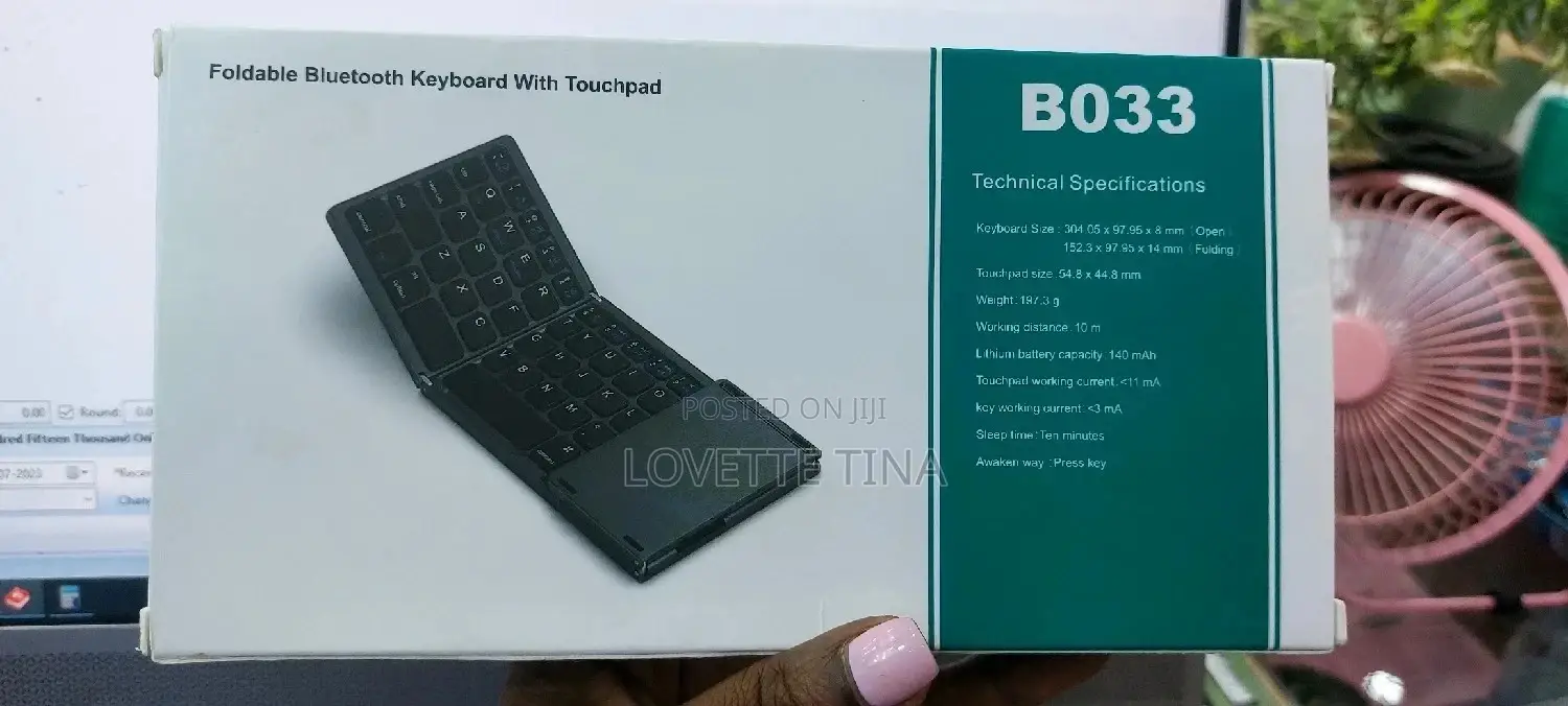 Bluetooth Rechargeable Foldable Keyboard With Touch Pad