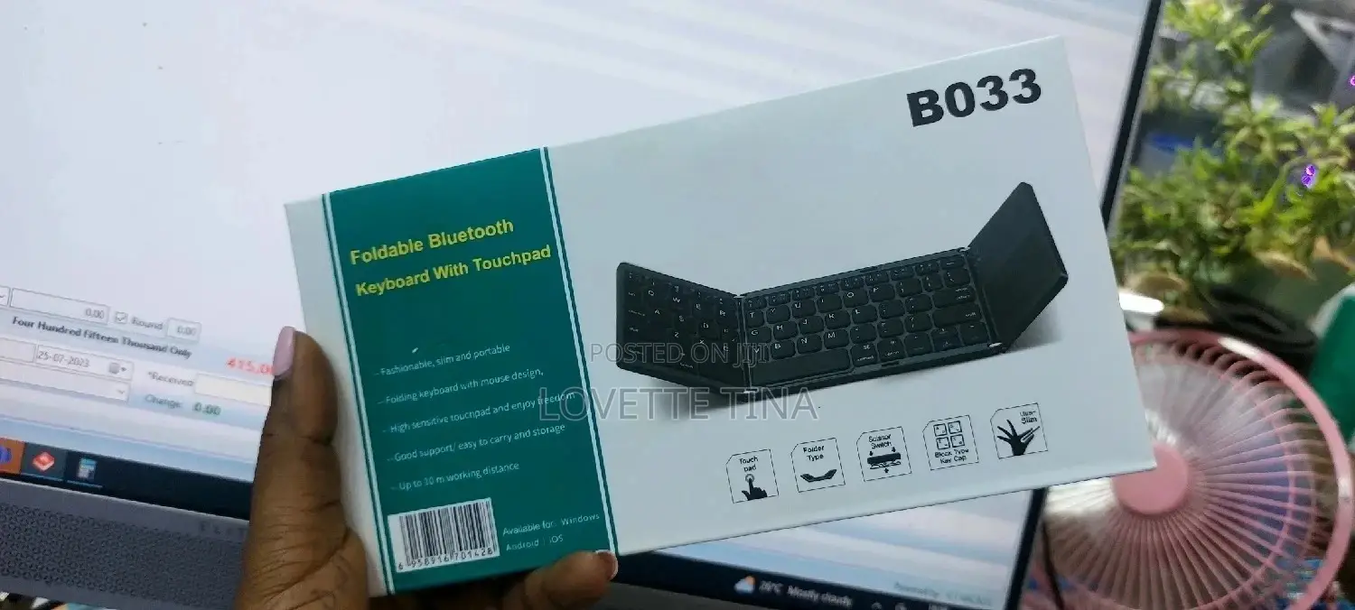 Bluetooth Rechargeable Foldable Keyboard With Touch Pad