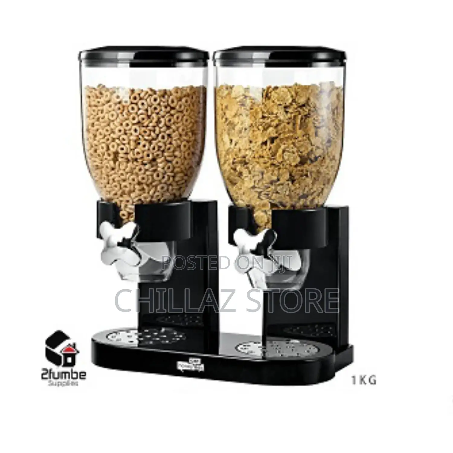 Double Cereal Dispenser.