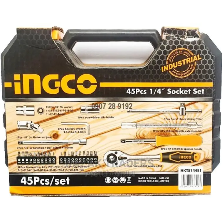 INGCO 45pcs Socket Wrench Set/Spanner/Ratchet Wrench Set
