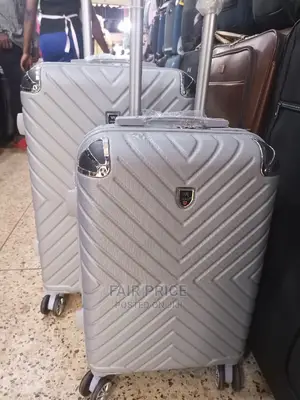 Traveling Plastic Suitcases Medium Size in Gray Color