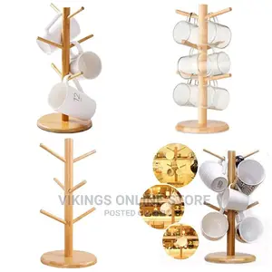 Bamboo Tree Mug Stand Coffee Cup Holder Rack Dryer