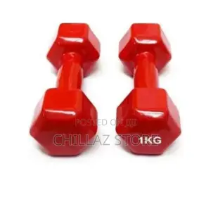 Pair of 1kg Vinyl Dumbbells.