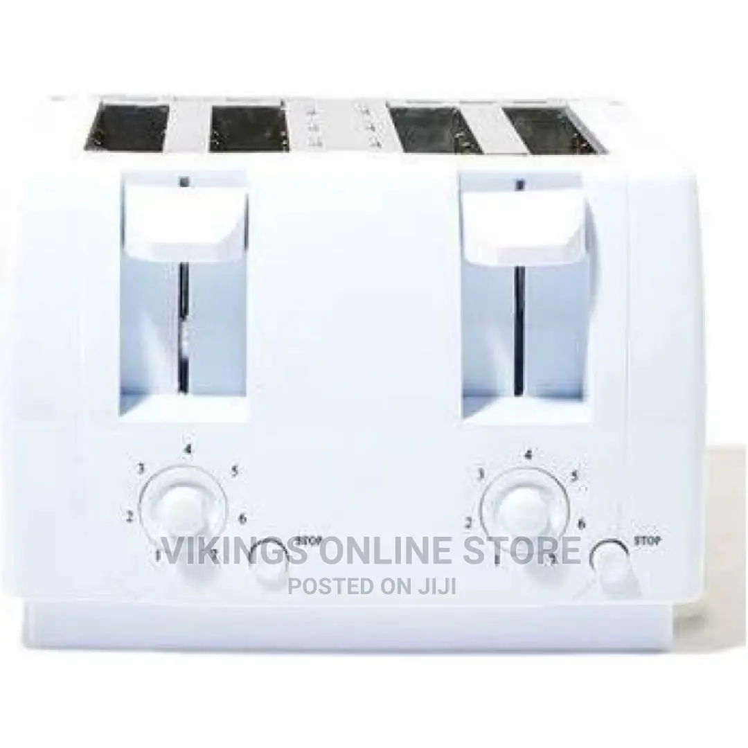 Saachi 4 Slice Stainless Steel Bread Toaster – White