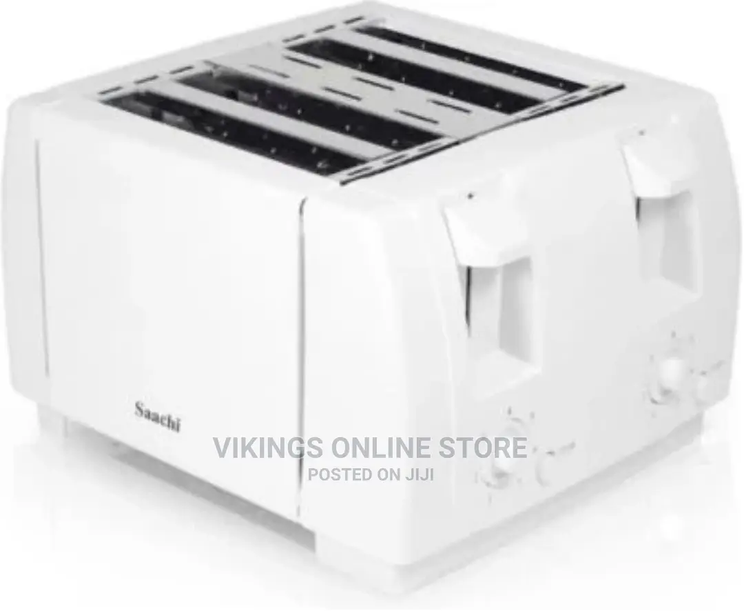 Saachi 4 Slice Stainless Steel Bread Toaster – White