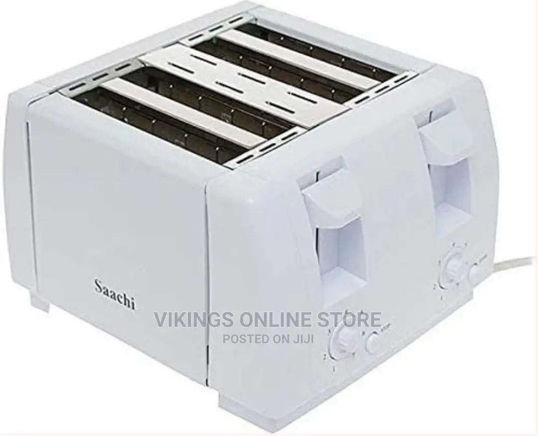 Saachi 4 Slice Stainless Steel Bread Toaster – White