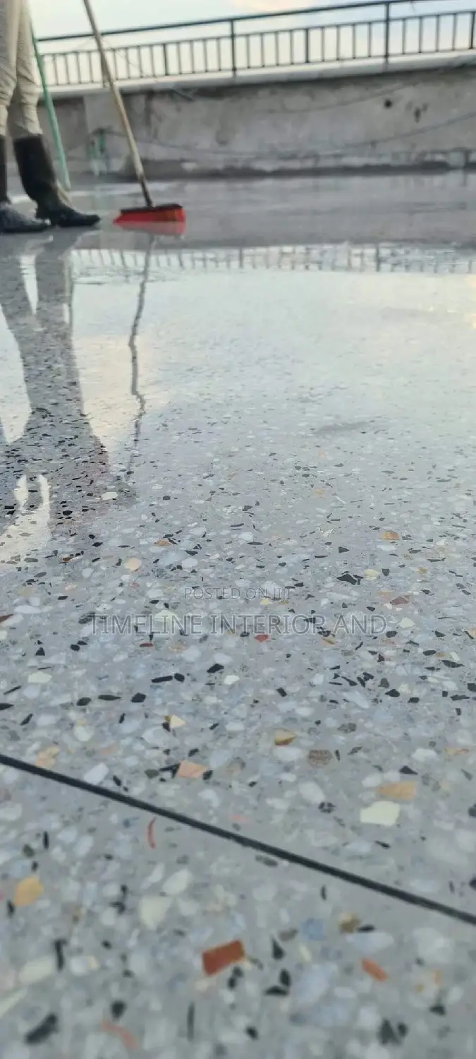 Greyish Terrazzo Flooring.
