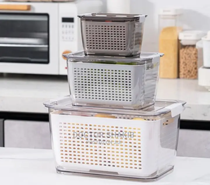 2 in 1 Fridge Drain Basket and Storage Containers