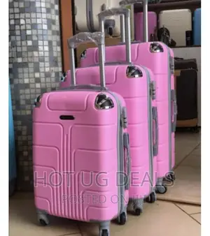 4 Wheeler Spinner Plastic Travel Suitcase Bag - Pink