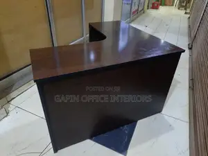 Brown L Shaped Table