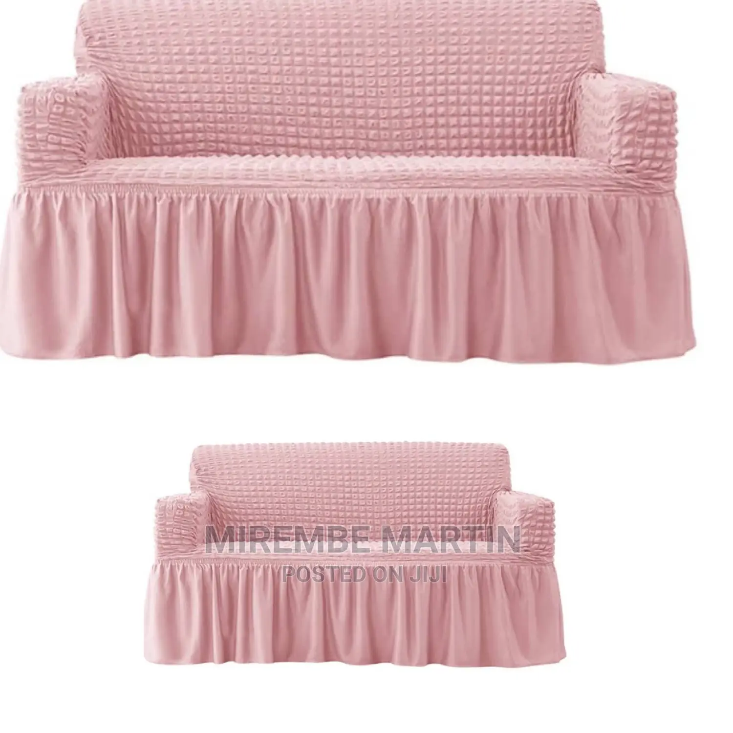 Pink Elastic Sofa Cover