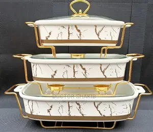 3pcs Of Ceramic Serving/ Chaffing Bowls