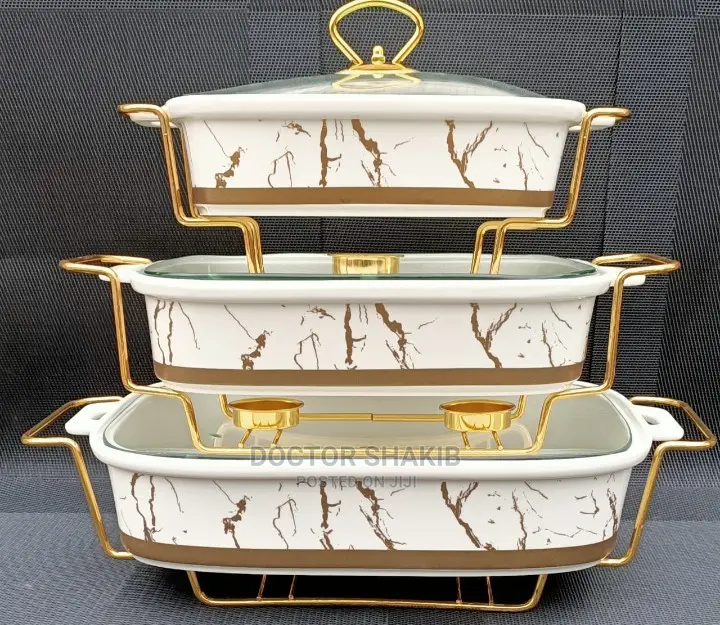 3pcs Of Ceramic Serving/ Chaffing Bowls