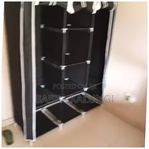 Portable Black Clothes Wardrobe