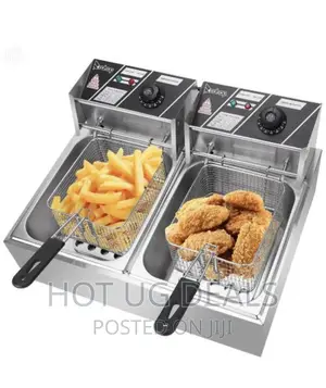 L Double Deep Fryer 12l – Stainless Silver