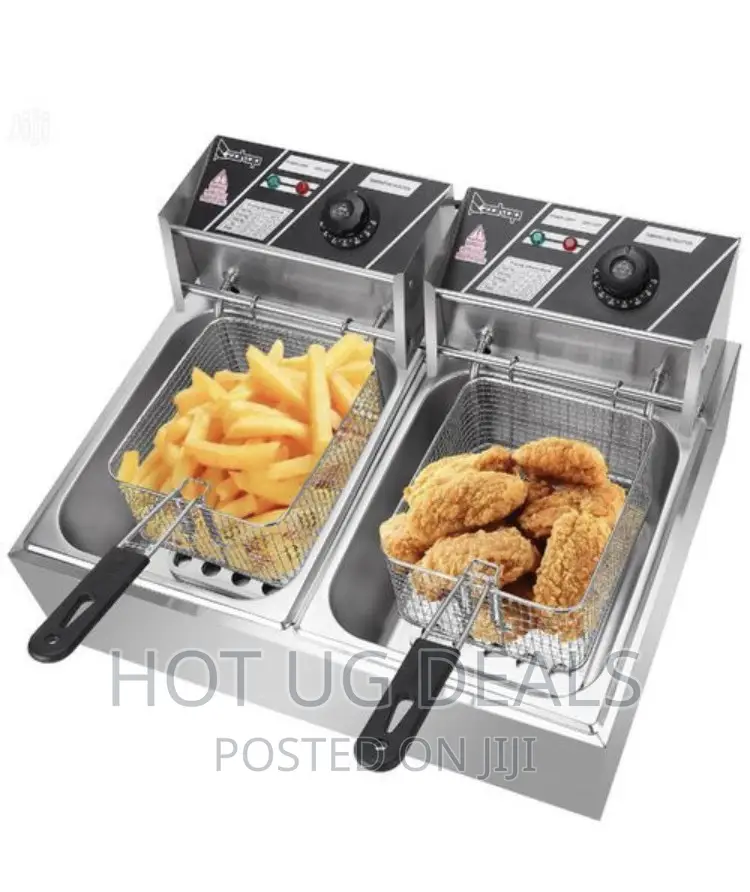 L Double Deep Fryer 12l – Stainless Silver