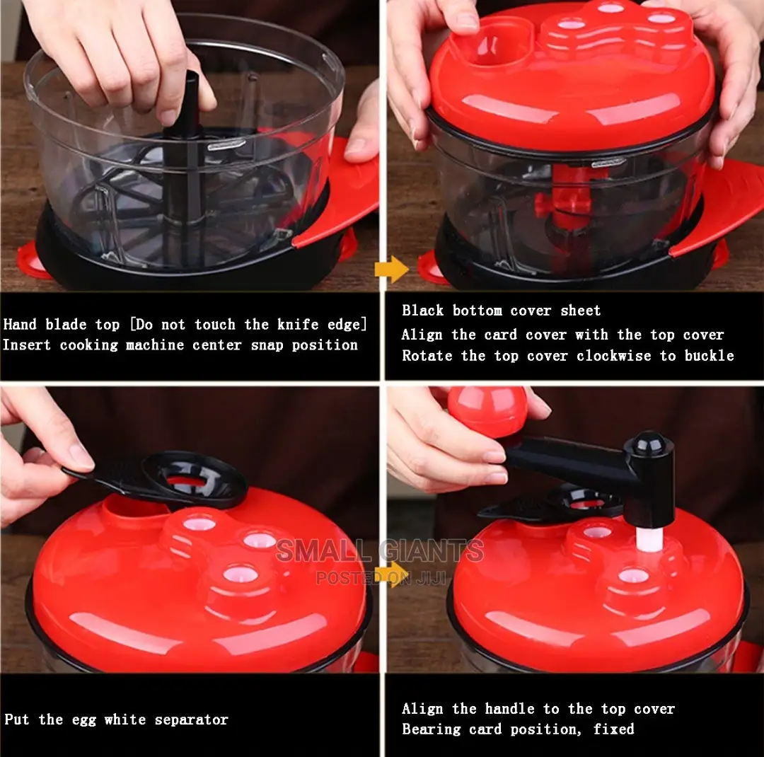 Manual Vegetable Cutter, 4 Blades, Multi-Functional Mixer