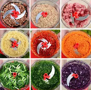 Manual Vegetable Cutter, 4 Blades, Multi-Functional Mixer