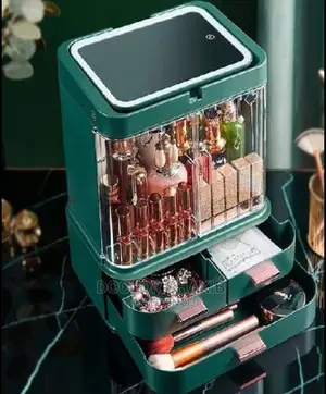 Makeup Storage Organizer With LED Mirror