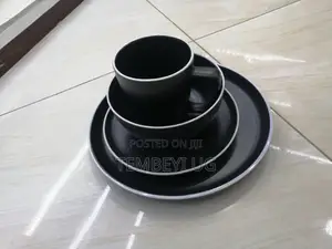Set of 16 Dinner Set, Black White