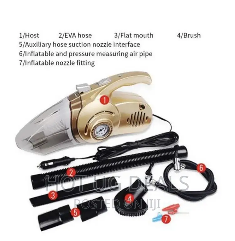 4-in-1 Multi-Function Car Vacuum Cleaner With Light-Inflator