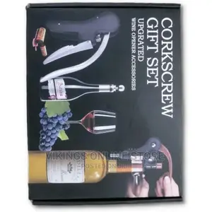 Corkscrew Wine Opener Kit Gift Set Box- Black