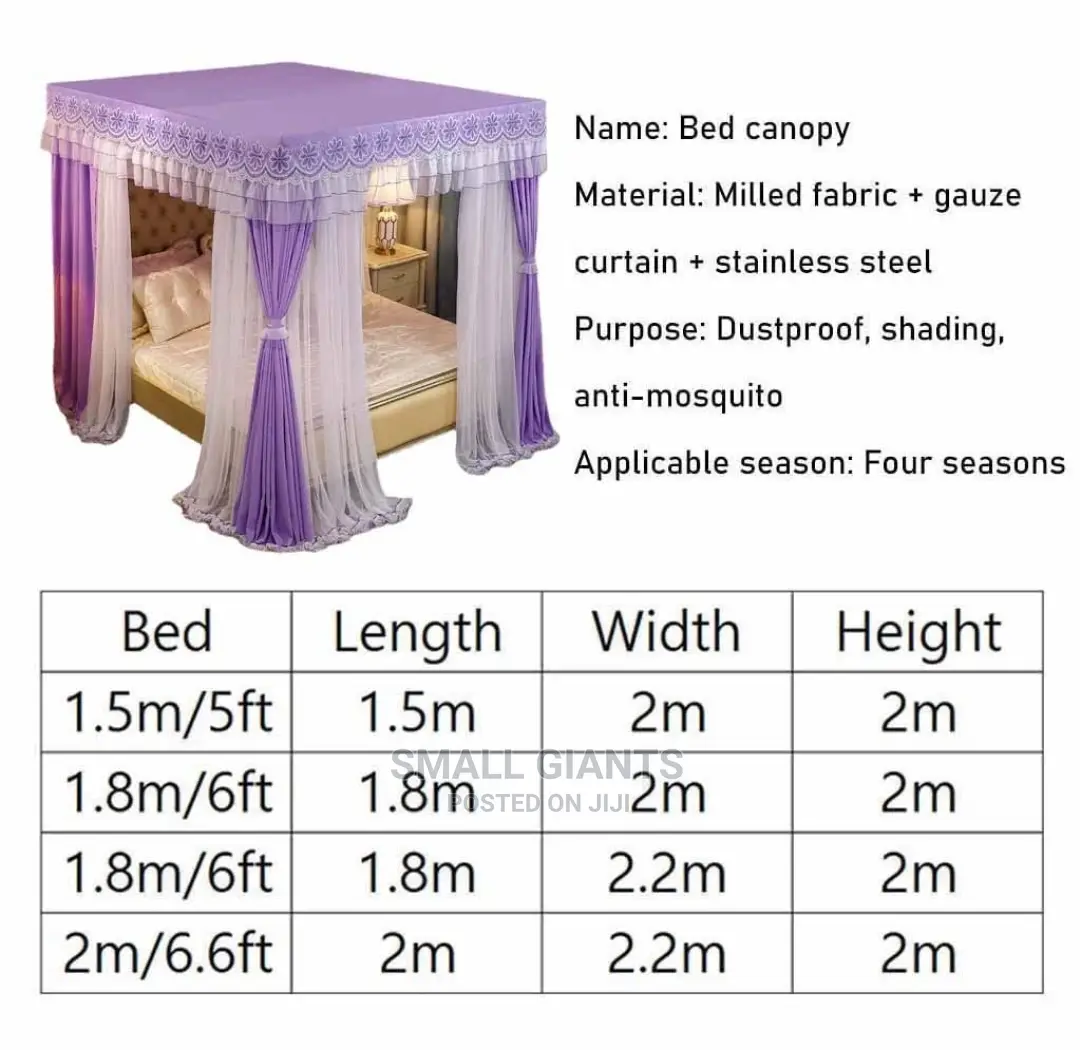 All-Round Wrapped Bed Canopy Mosquito Net With Bracket