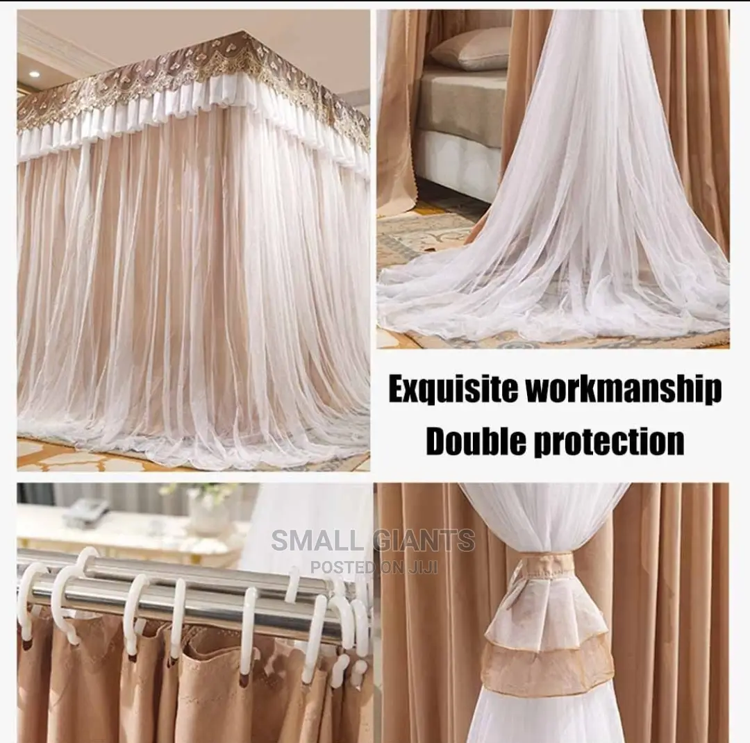 All-Round Wrapped Bed Canopy Mosquito Net With Bracket