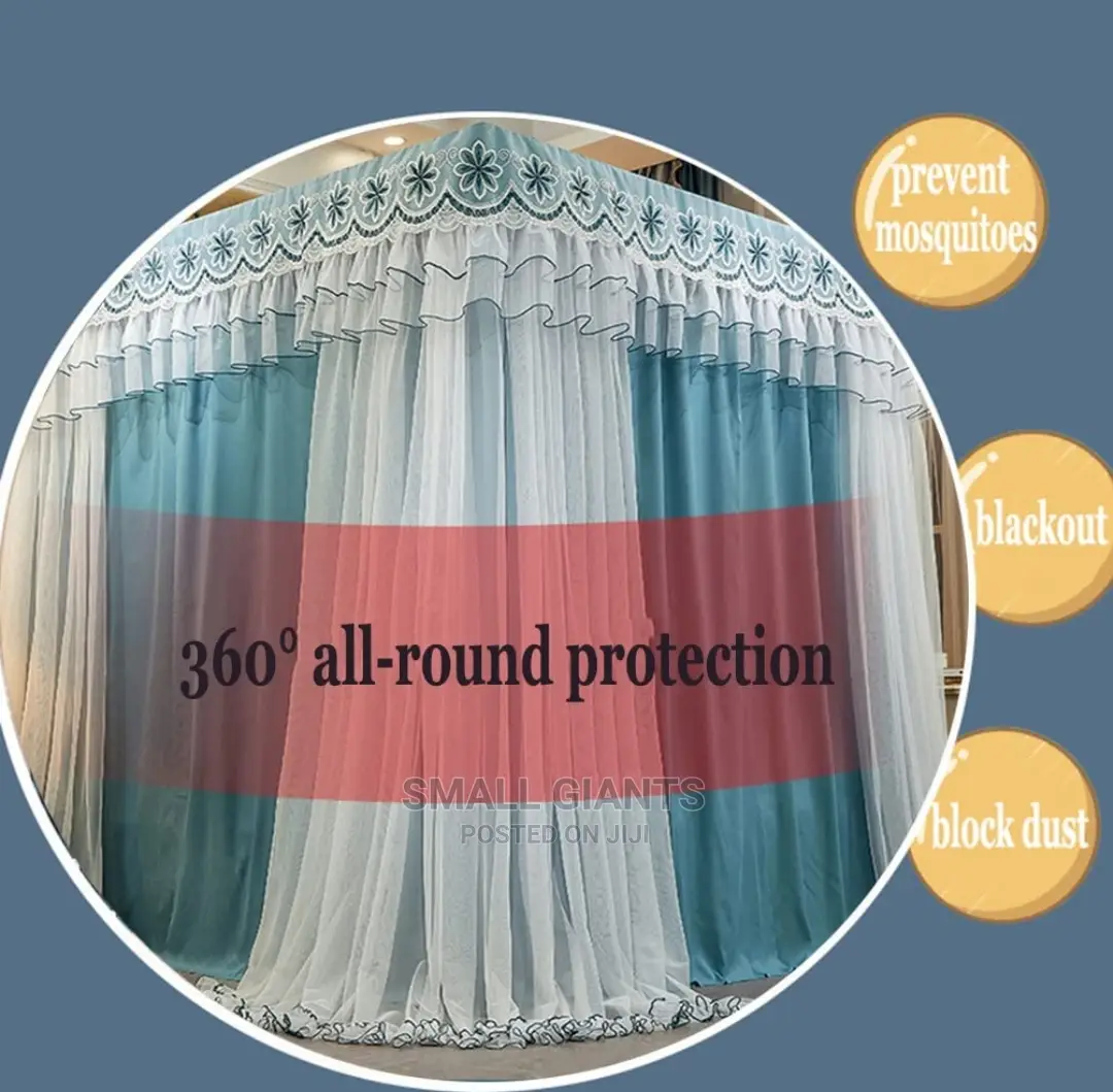 All-Round Wrapped Bed Canopy Mosquito Net With Bracket