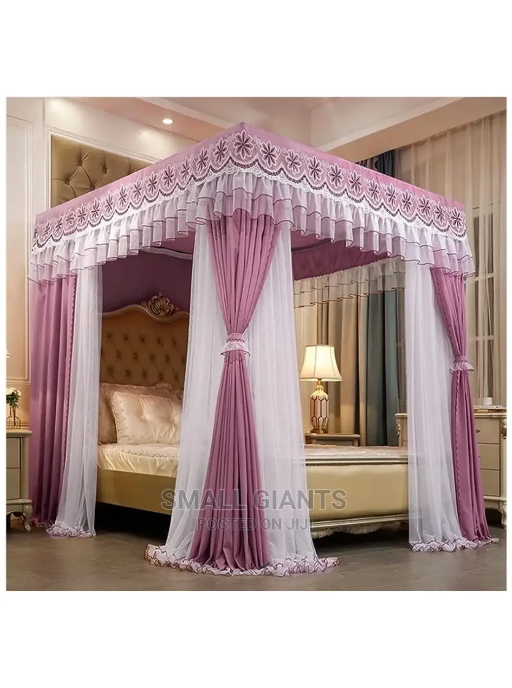 All-Round Wrapped Bed Canopy Mosquito Net With Bracket