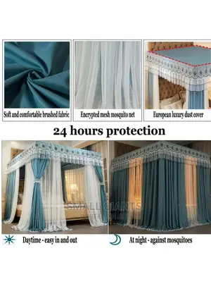 All-Round Wrapped Bed Canopy Mosquito Net With Bracket