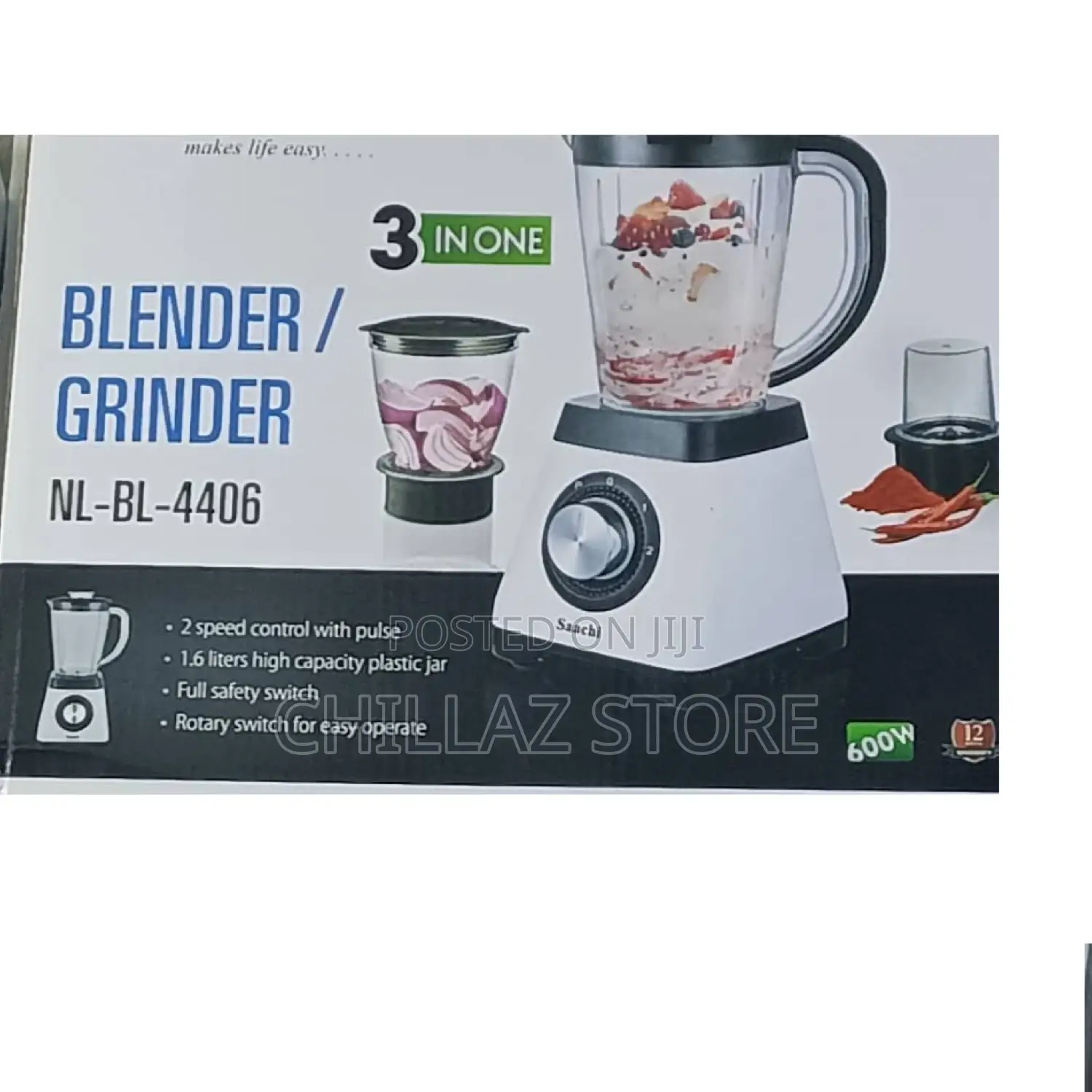 3in1 Saachi Electric Blender and Grinder.