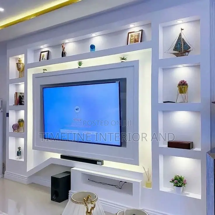 Gypsum TV Cabinet and Ceiling Works.