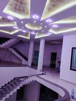 False Gypsum Ceiling and Led Lights.