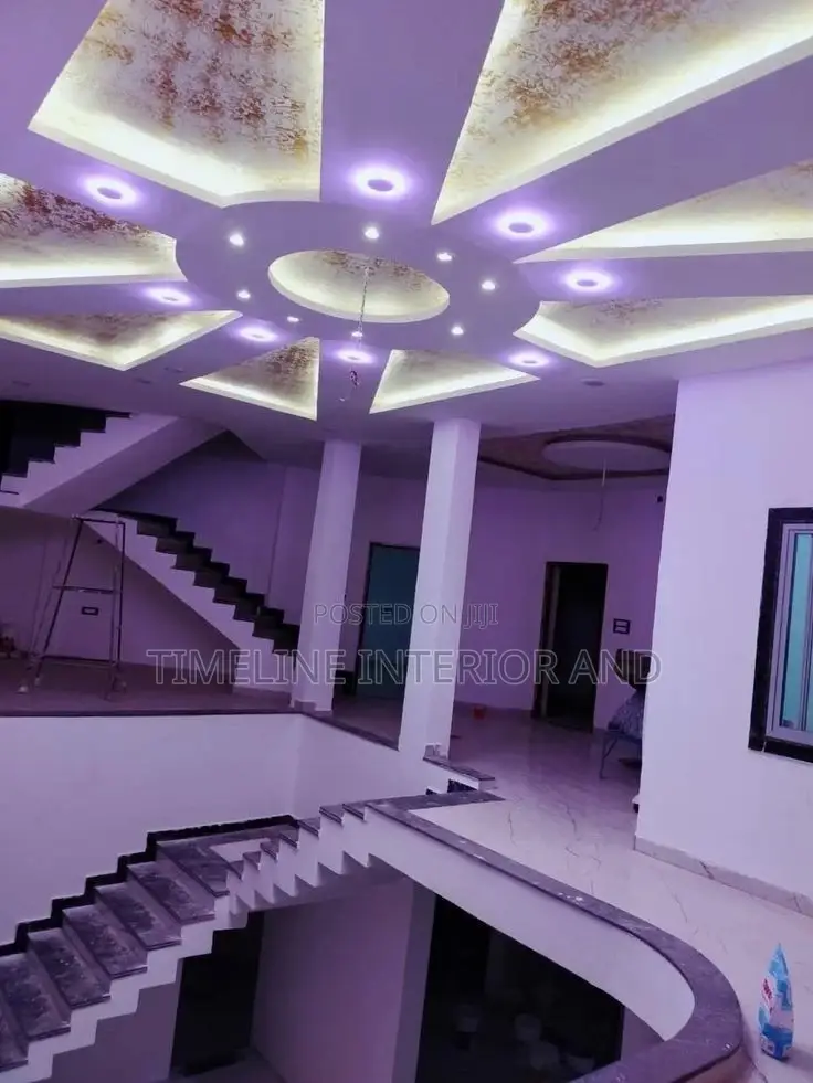 False Gypsum Ceiling and Led Lights.