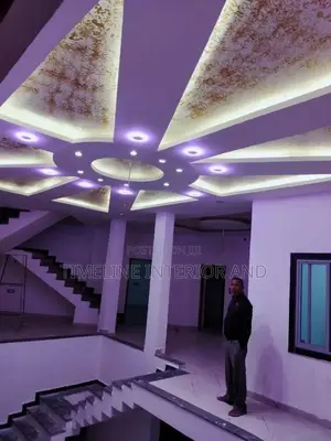 False Gypsum Ceiling and Led Lights.