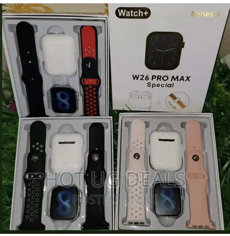 2 In 1 Smart Watch With Airpods, Two Straps - Black