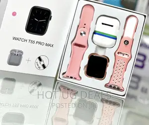 2 In 1 Smart Watch With Airpods, Two Straps - Black