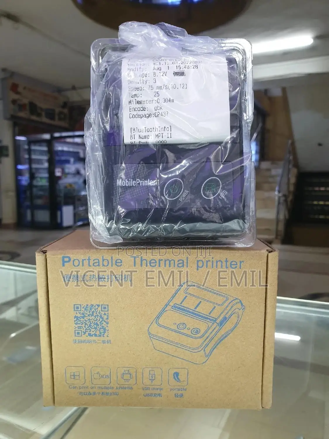 Portable Thermal Printer With Bluetooth
