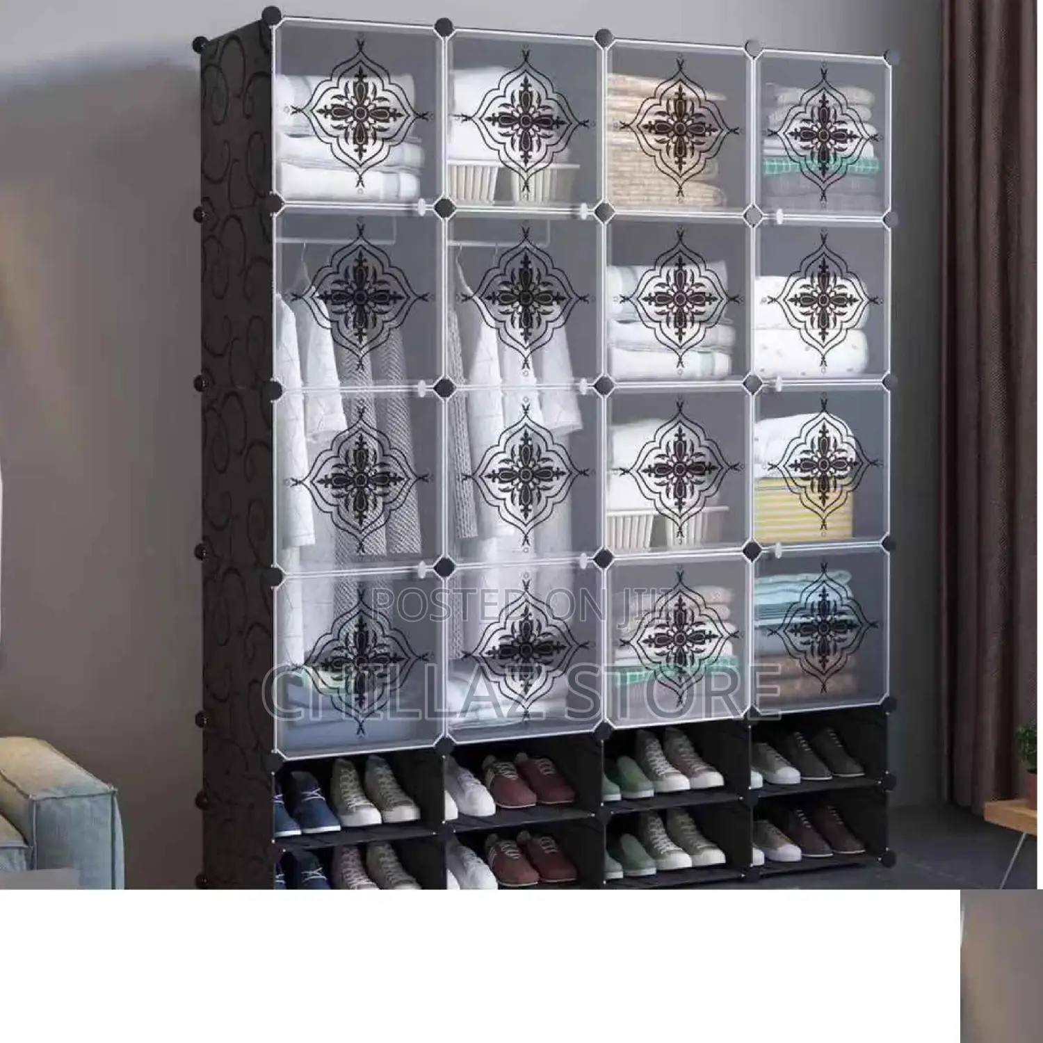 4 Columns Plastic Wardrobe.