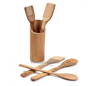 Wooden Silicone Utensils Set