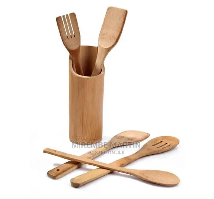 Wooden Silicone Utensils Set
