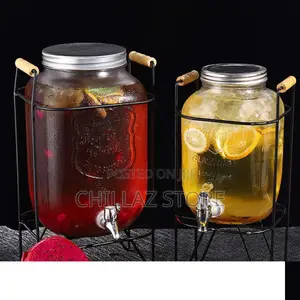 1pc 8litres Big Glass Juice Dispenser.