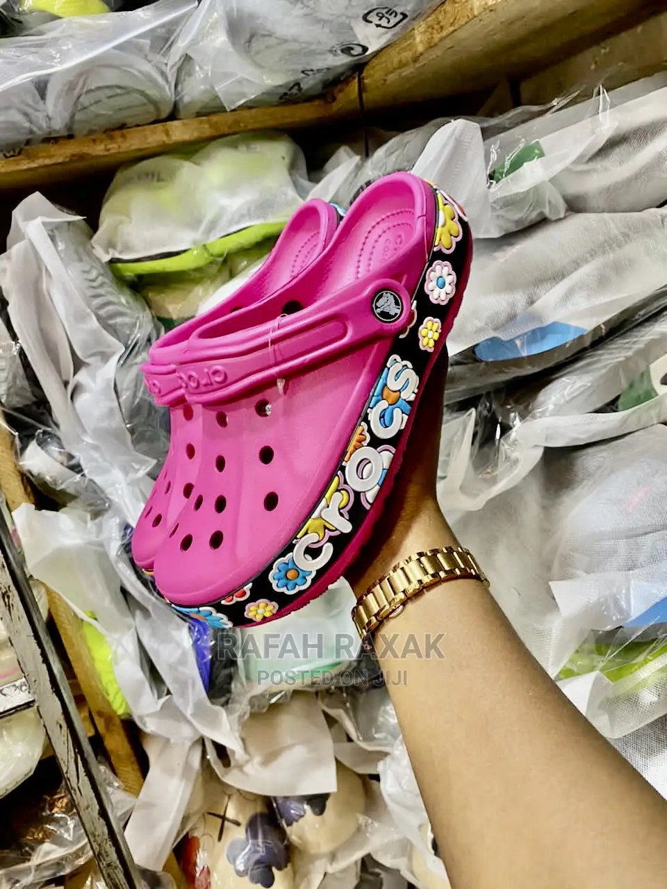 Ladies Original Pink Rubber Crocs