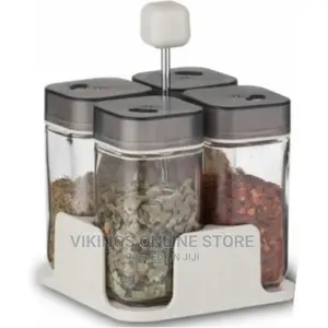 4pc Countertop Spice, Salt, Pepper Shaker Rack Organizer