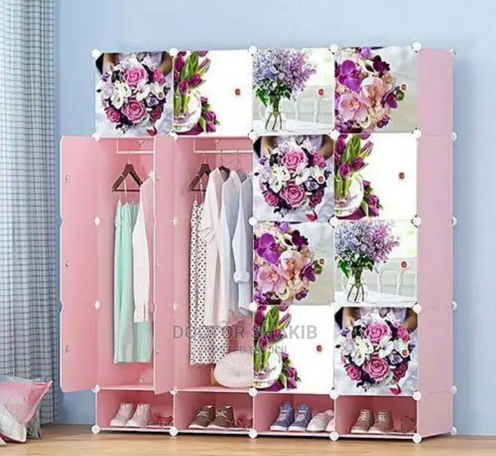 4 Column Plastic Wardrobe/ Closet
